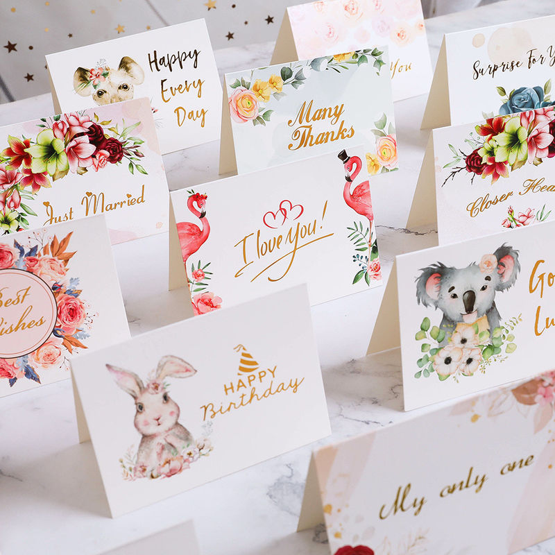 Des cartes de vœux créatives en style moderne multicolore 15 cartes par paquet