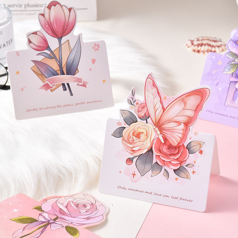Thème varié Papillons 3D artistiques Cartes de vœux 8 onces Pour les couleurs variées