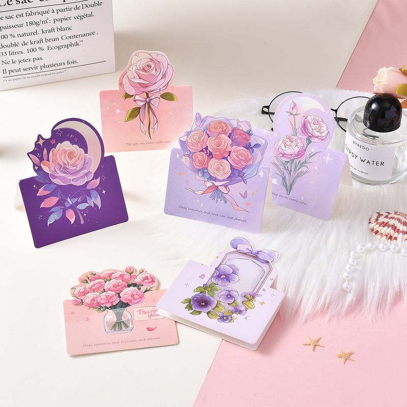 Thème varié Papillons 3D artistiques Cartes de vœux 8 onces Pour les couleurs variées