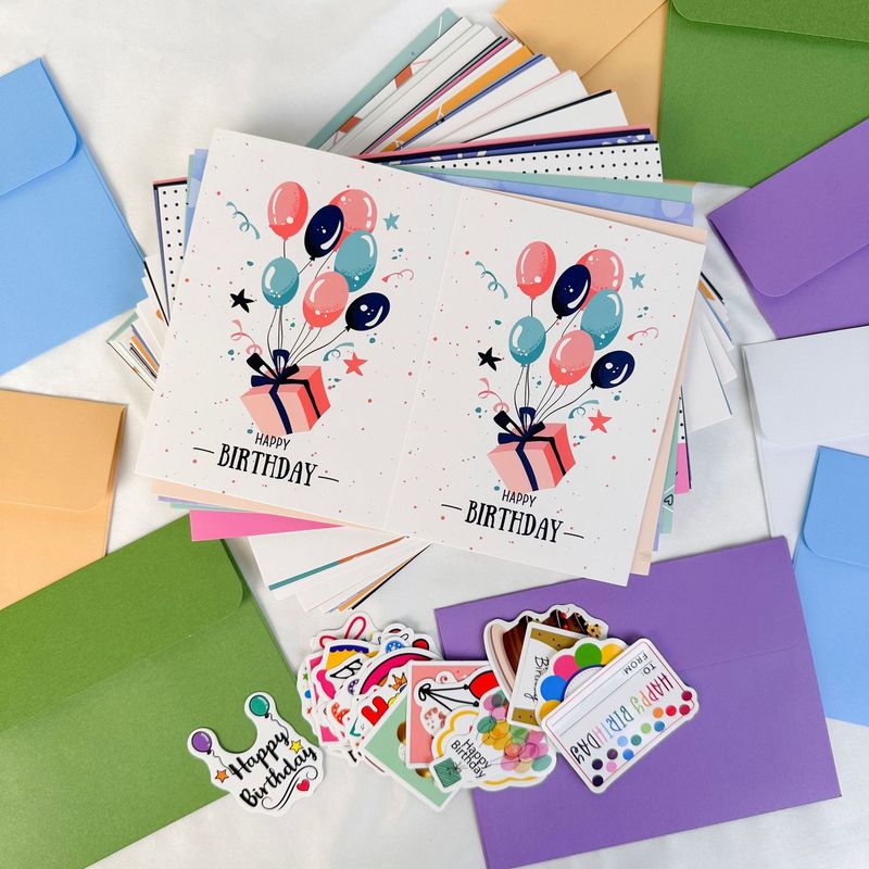 Carte de vœux créative colorée 5x7 avec enveloppe 15 Pack