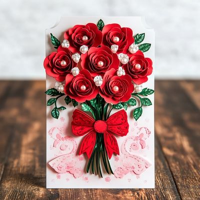 Un bon prix. Cartes de vœux de fleurs rectangulaires uniques en gros Exquis Kraft Paper sec Enveloppe incluse pour les exigences B2B en ligne